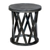 22 Inch Farmhouse Style Round Wooden End Table with Airy Design Base, Dark Gray - UPT-195129