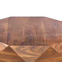 Bon 33 Inch Diamond Shape Acacia Wood Coffee Table With Smooth Top, Dark Brown - UPT-196015