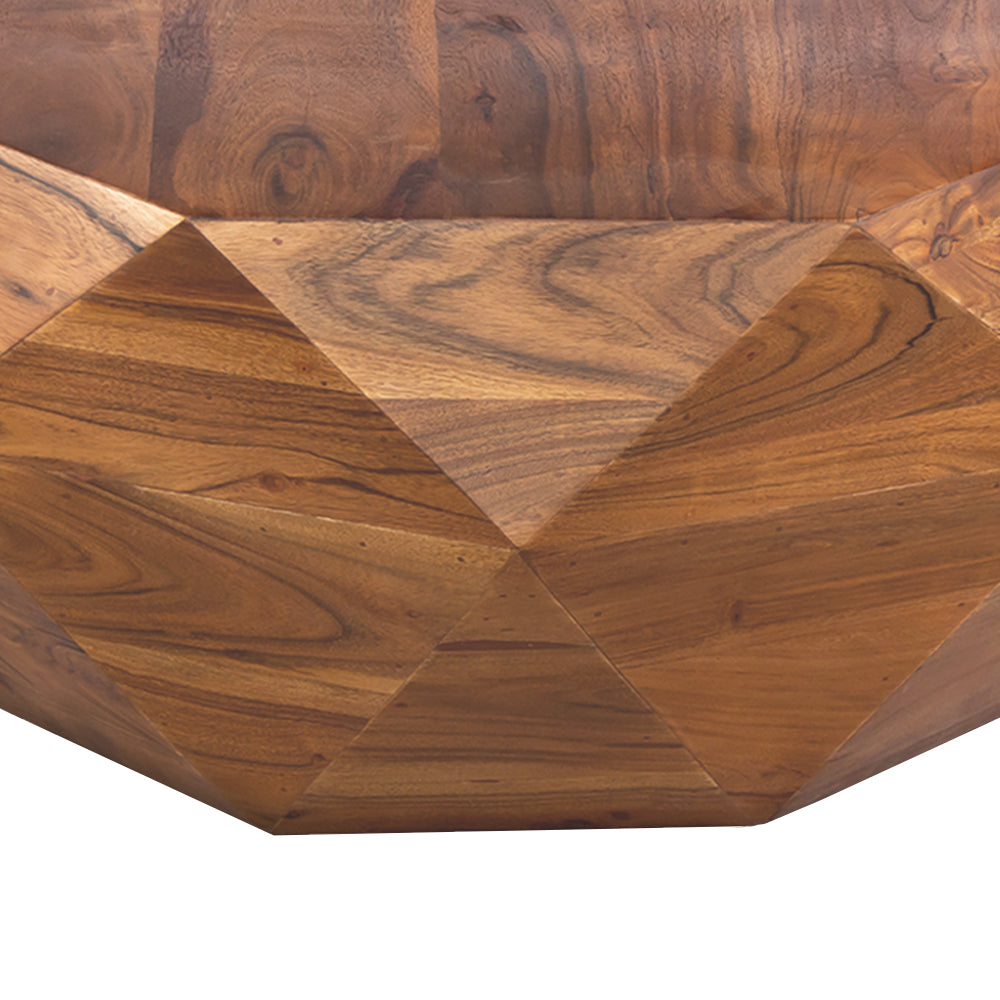 Bon 33 Inch Diamond Shape Acacia Wood Coffee Table With Smooth Top, Dark Brown - UPT-196015