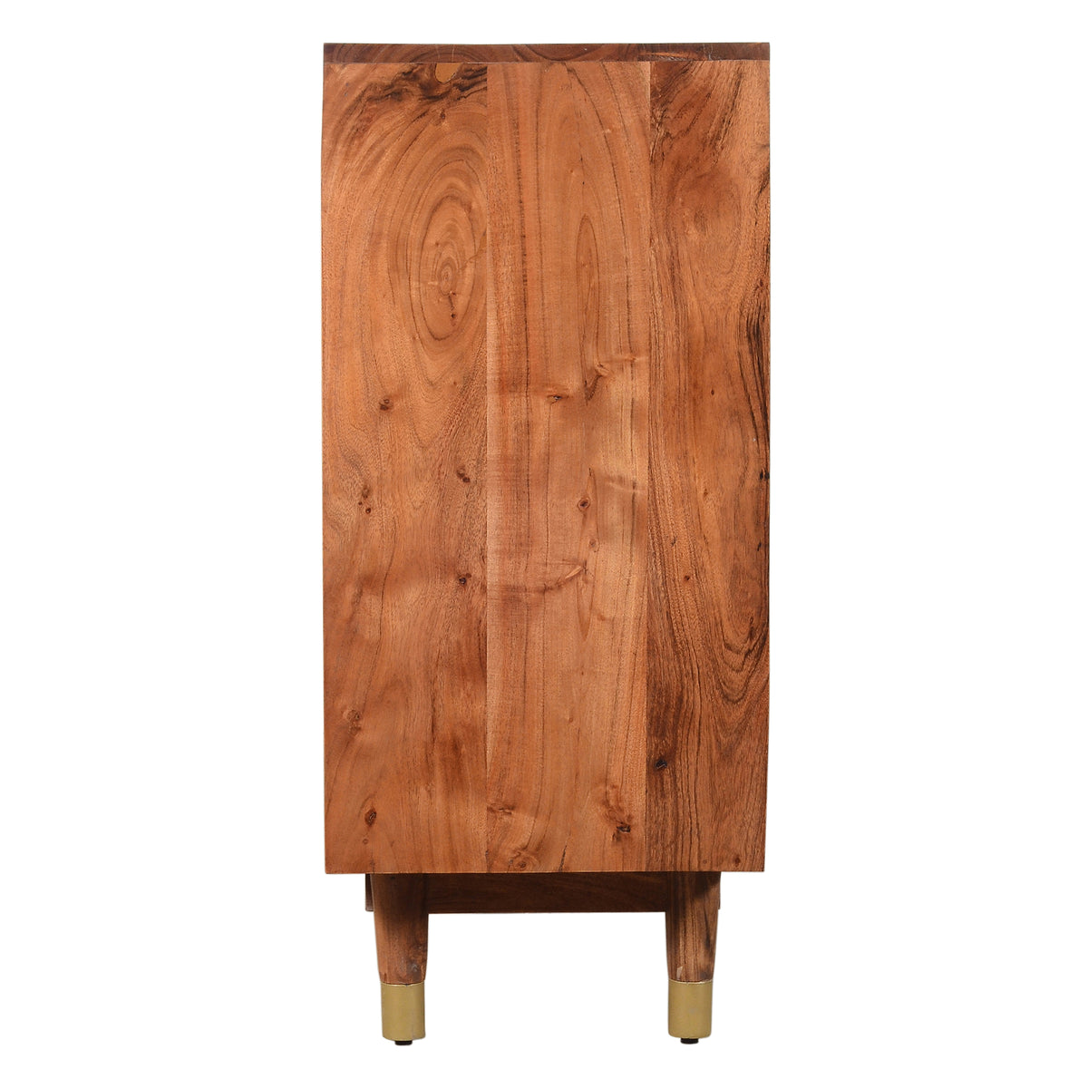 Handcrafted Wooden Sideboard with Shutter Design Door Storage, Rustic Brown - UPT-197865