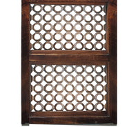 Decorative Mango Wood Wall Panel with See Through Circular Pattern, Brown - UPT-200172