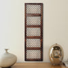 Decorative Mango Wood Wall Panel with See Through Circular Pattern, Brown - UPT-200172