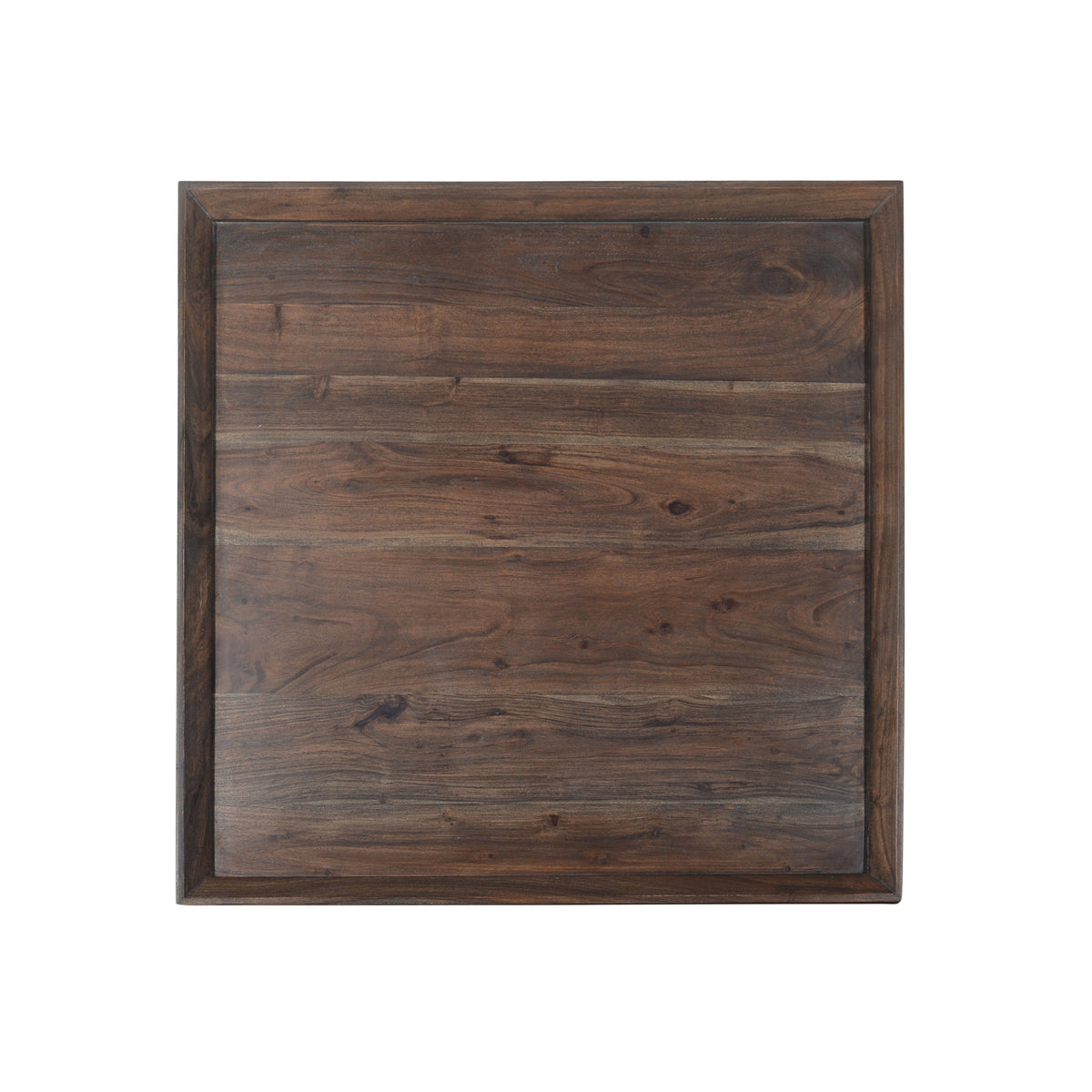 36 Inch Square Shape Acacia Wood Coffee Table with Trapezoid Base, Brown - UPT-204781