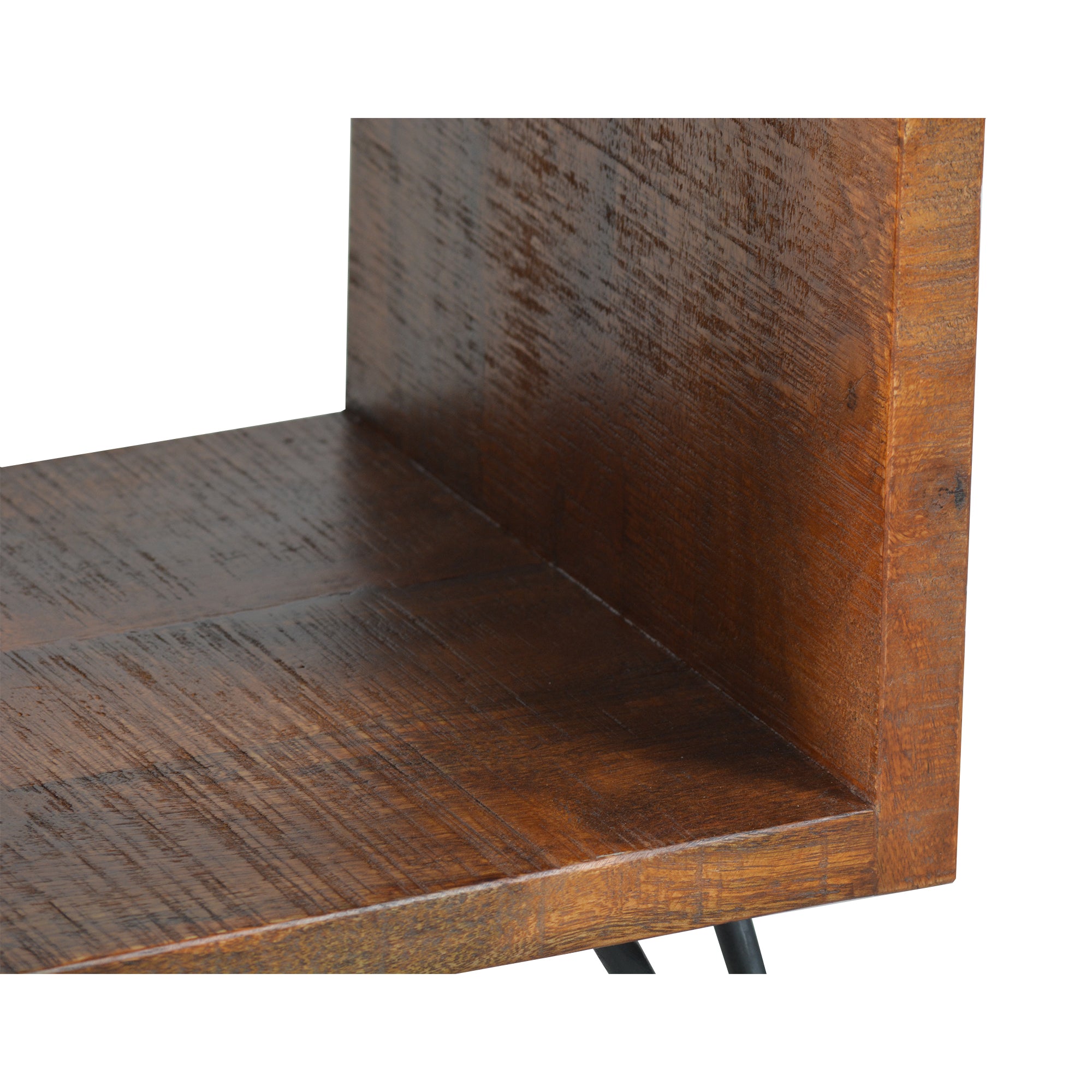 The Urban Port 22 Inch Textured Cube Shape Wooden Nightstand