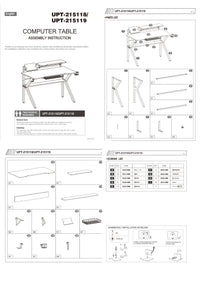 Liv PVC Coated Ergonomic Metal Frame Gaming Desk with K Shape Legs, Black- UPT-215119