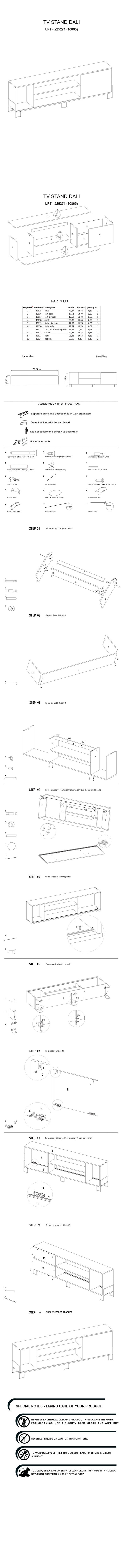 71 Inch Wooden Entertainment TV Stand with 3 Open Compartments, Brown and White - UPT-225271