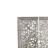 Hand Carved Panels Wooden Wall Art with Cutouts, Set of 3, Distressed White - UPT-225287