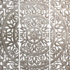 Hand Carved Panels Wooden Wall Art with Cutouts, Set of 3, Distressed White - UPT-225287