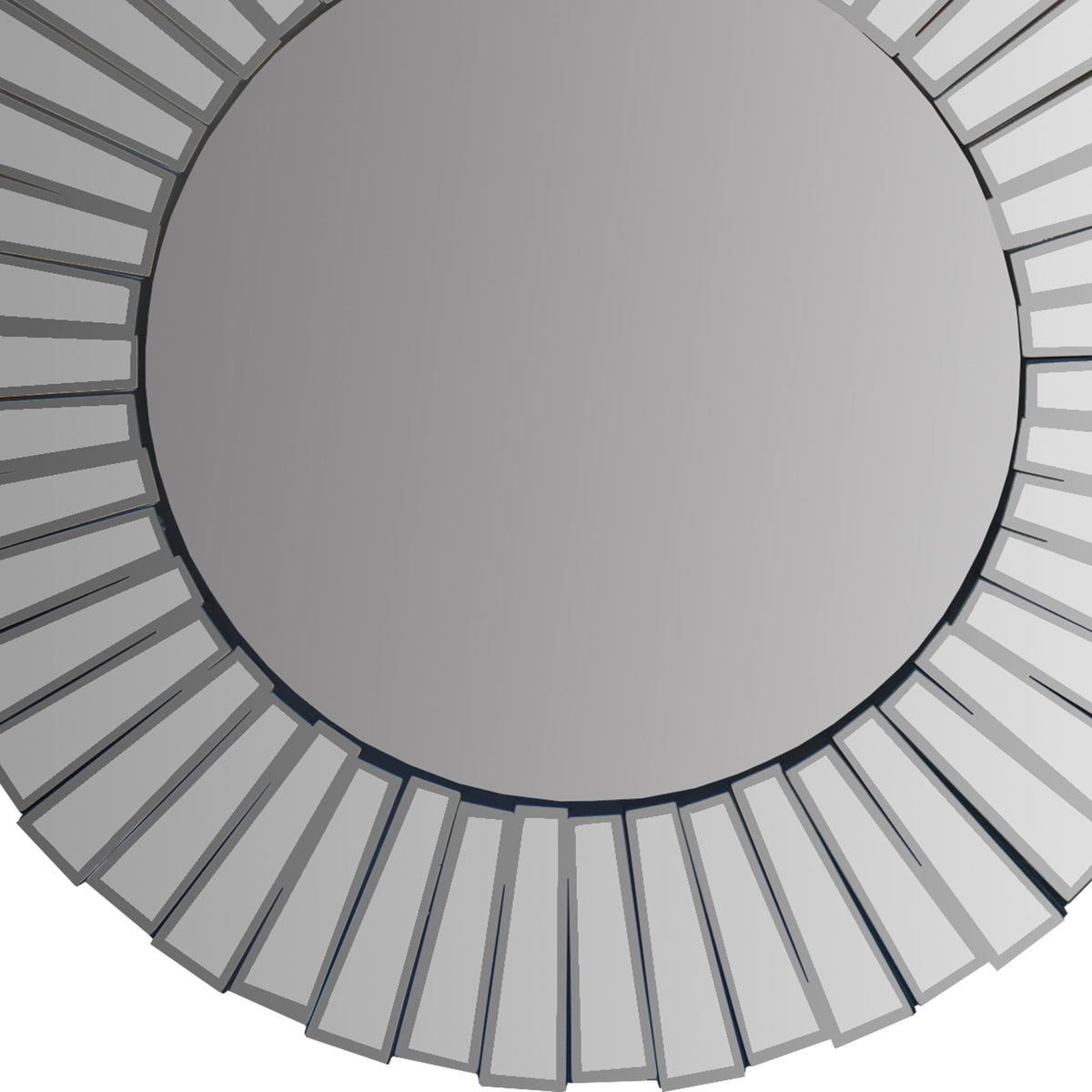 28 Inch Round Floating Wall Mirror with Mirrored Frame Work, Silver - UPT-226276