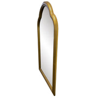 Arched Top Handcrafted Metal Encased Accent Wall Mirror, Antique Gold - UPT-228540