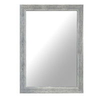 Rectangular Polystyrene Encased Wall Mirror with Textured Details, Chrome - UPT-228546