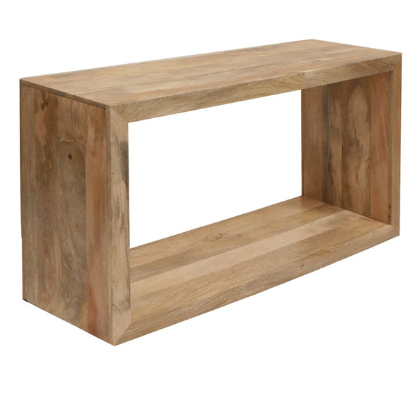 Keli 52 Inch Mango Wood Sideboard Console Table, Open Cube, 1 Shelf, Natural Brown- UPT-228692