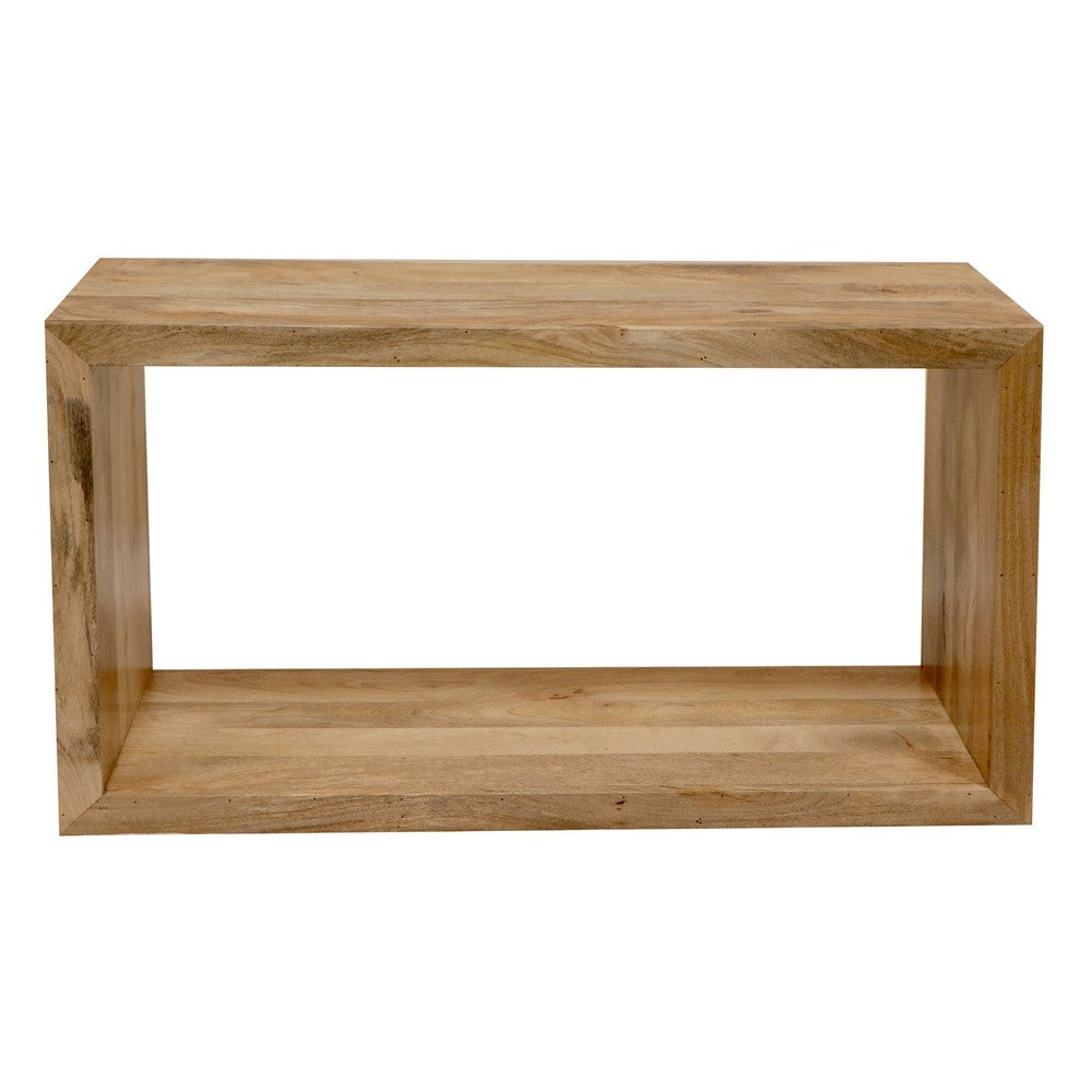 Keli 52 Inch Mango Wood Sideboard Console Table, Open Cube, 1 Shelf, Natural Brown- UPT-228692