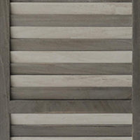 67 Inch Paulownia Wood Panel Divider Screen, Shutter Design, 3 Panels, Gray Stripes - UPT-230658