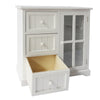 24 Inch Paulownia Wood Accent Cabinet, 3 Drawers, 1 Glass Door, White - UPT-230665