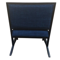 Fabric Padded Wooden Frame Accent Sofa Chair with Armrest, Black and Blue - UPT-230863