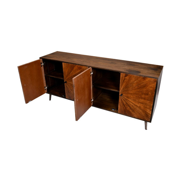 Jag 65 Inch Mango Wood Sideboard Buffet Cabinet Console, 2 Door, Sunburst Warm Brown - UPT-231465
