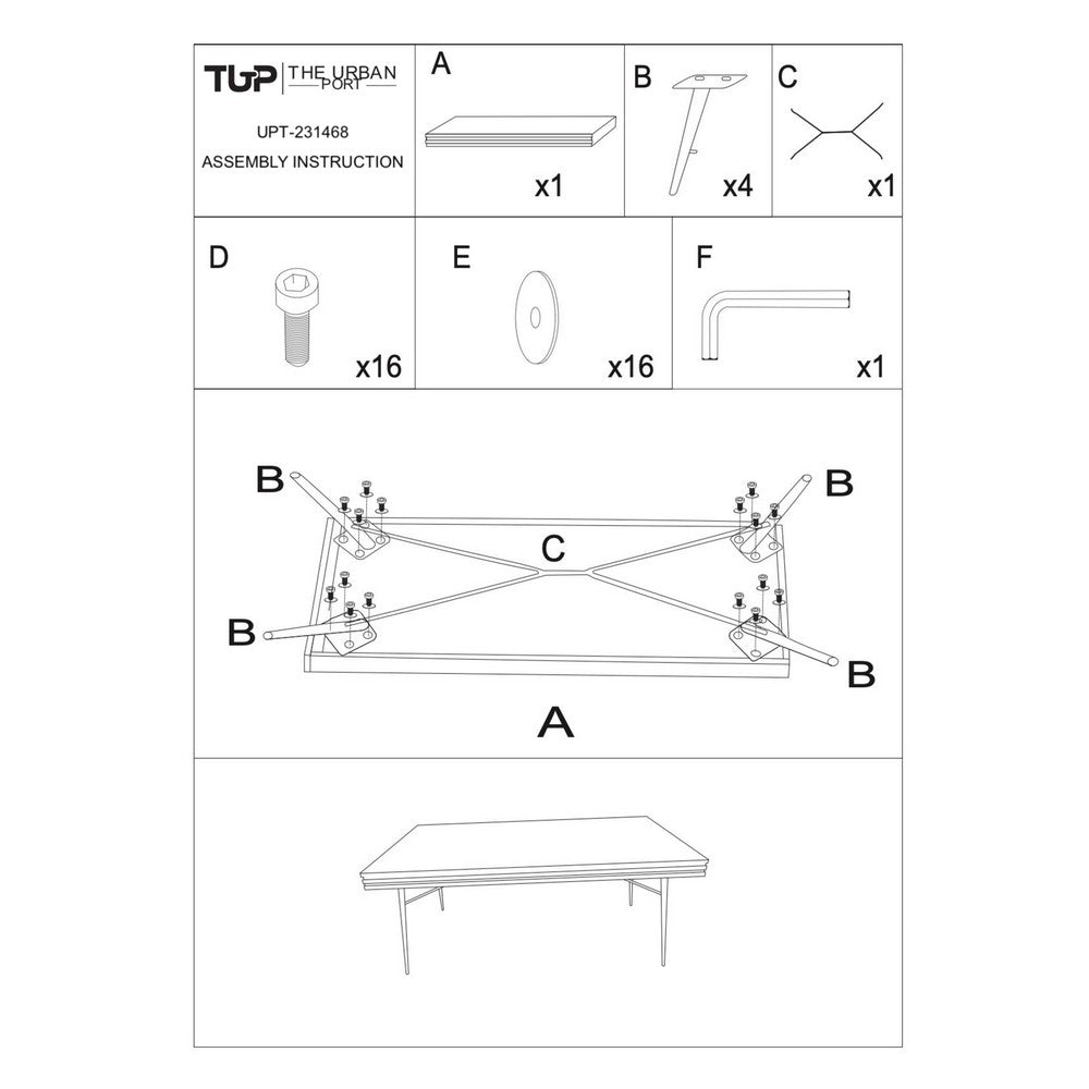 69 Inch Handcrafted Industrial Design Dining Table, Acacia Wood Top, Metal Legs, Black and Brown - UPT-231468