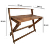 42 Inch Rectangular Mango Wood Home Office Desk, Top Shelf, X Shaped Folding Frame, Brown - UPT-233499