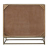 Roy 32 Inch 3 Drawer Mango Wood Dresser Chest, Rustic Bronze Metal Frame, Gray - UPT-237995