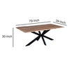 79 Inch Rectangular Live Edge Top Mango Wood Dining Table, Crossed Legs, Brown, Black - UPT-238003