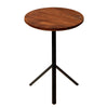 19 Inch Handcrafted Round Acacia Wood End Side Table, Sleek Tripod Metal Base, Walnut Brown, Black - UPT-238067