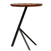 19 Inch Handcrafted Round Acacia Wood End Side Table, Sleek Tripod Metal Base, Walnut Brown, Black - UPT-238067