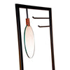 71 Inch Metal Frame Coat Rack, Built In Mirror, 1 Drawer, Acacia Wood, Brown, Black - UPT-238073