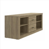 59 Inch Wooden TV Stand with 2 Drawers and 4 Open Compartments, Oak Brown - UPT-238270