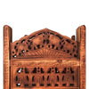 80 Inch Handcrafted 4 Panel Carved Wood Room Divider Screen, Intricate Cutout Details, Brown - UPT-238486