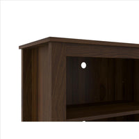 54 Inch Handcrafted Wood TV Media Entertainment Console, 4 Open Compartments, Espresso Brown - UPT-242344