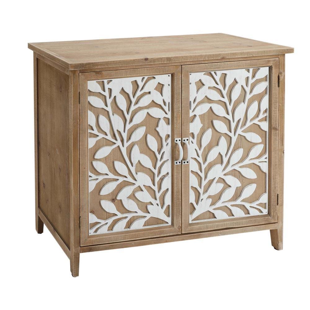34 Inch Wood Console Buffet Cabinet Sideboard Table with Mirror Motifs  - UPT-250433