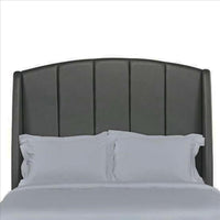 Upholstered Platform Queen Bed, Arched Wingback Headboard, Charcoal Gray - UPT-262087