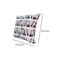 20 x 20 Square Cotton Accent Throw Pillows, Triangular Pattern, Set of 2, Gray, White - UPT-266366