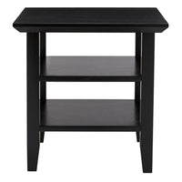 Wooden Square End Table with 2 Bottom Shelves, Black - UPT-266384