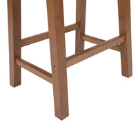 Wooden Counter Height Stool with Saddle Seat, Walnut Brown - UPT-266392