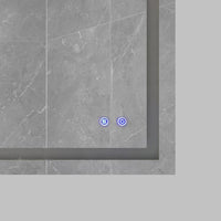 24 x 36 Inch Frameless LED Illuminated Bathroom Wall Mirror, Touch Button Defogger, Rectangular, Metal, Silver - UPT-266395