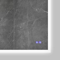 36 x 36 Inch Frameless LED Illuminated Bathroom Wall Mirror, Touch Button Defogger, Square, Silver - UPT-266397