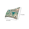 12 x 20 Accent Pillows, Cotton Cover, Filler, Geometric Design, Set of 2, Teal Blue, Beige, Gray - UPT-268966