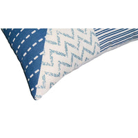 18 x 18 Square Accent Pillows, Geometric Pattern, Soft Cotton Cover, Set of 2, Blue, White - UPT-268970