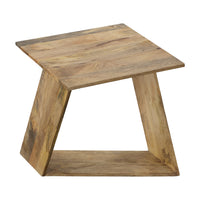 End Table with Square Top and Illusion Wooden Frame, Oak Brown - UPT-268972