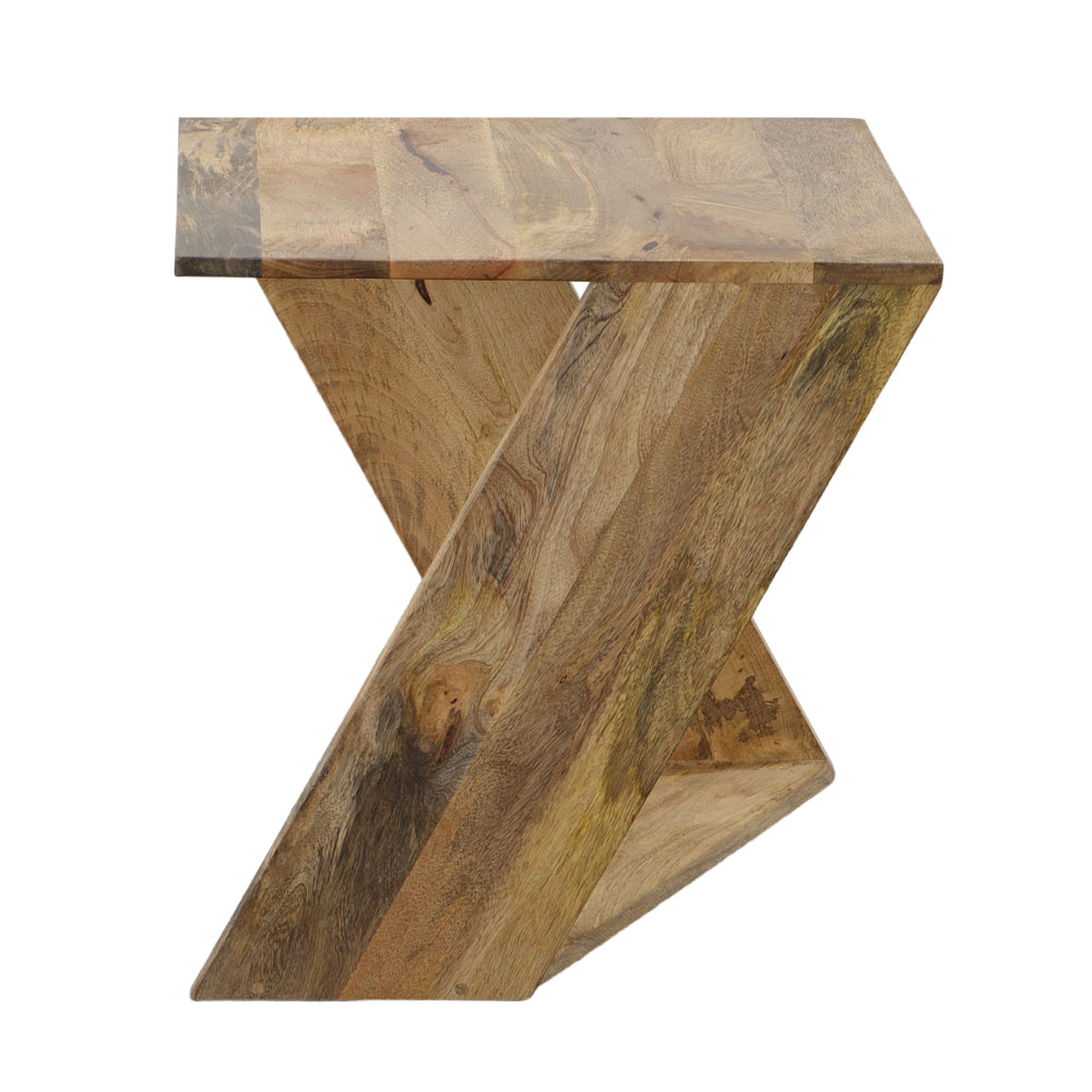 End Table with Square Top and Illusion Wooden Frame, Oak Brown - UPT-268972