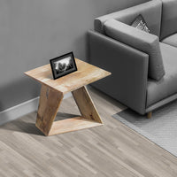 End Table with Square Top and Illusion Wooden Frame, Oak Brown - UPT-268972