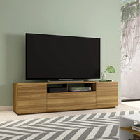 70.86 Inch Wooden TV Stand with 2 Doors and 1 Drawer, Natural Brown - UPT-271303