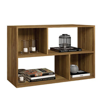 Valerie 23 Inch Wooden Bookcase with 4 Compartments and Grains, Honey Brown - UPT-271309