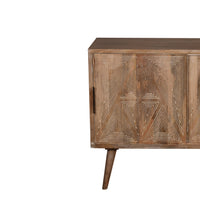 Toscana 42" Solid Wood Sideboard Buffet Cabinet with Sliding Doors - Natural Brown - UPT-271517