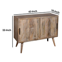 Toscana 42" Solid Wood Sideboard Buffet Cabinet with Sliding Doors - Natural Brown - UPT-271517