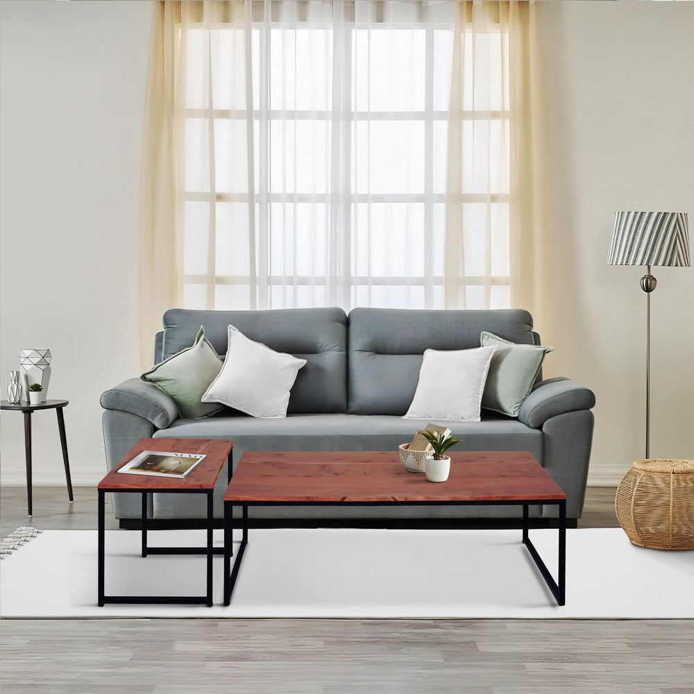 Nesting coffee tables, Scandinavian style, with Gold Metal Frame