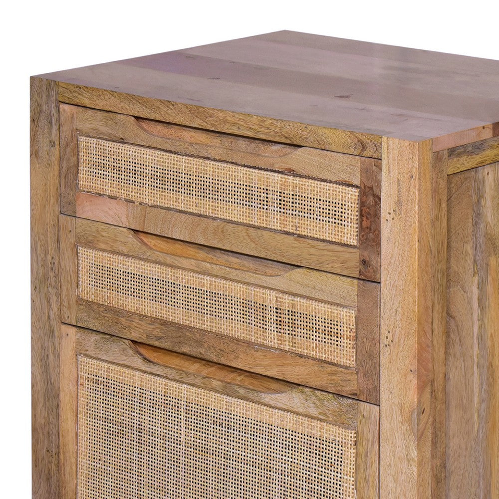 Natural Wooden Storage Cabinet with Drawers