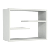24 Inch Decorative Rectangular Wood Floating Wall Shelf with 3 Tier Storage, White - UPT-272758